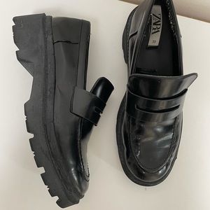 Zara Black Loafers size 7.5
